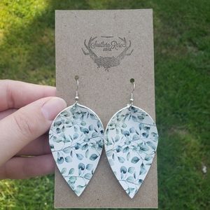 Eucalyptus Pinched Petal Earrings